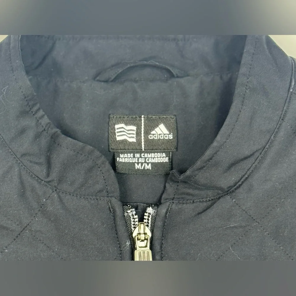 adidas Quilted Zip Off Sleeve Convertible Lined Jacket Vest Size Medium